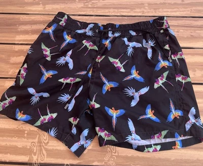 Coast to Coast short de bain homme L noir motif oiseaux cordon - Photo 1/3