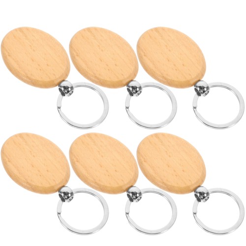 6pcs Wood Keychain Blank Wood Keychain Blanks Wooden Key Keychain - Bild 7 von 12