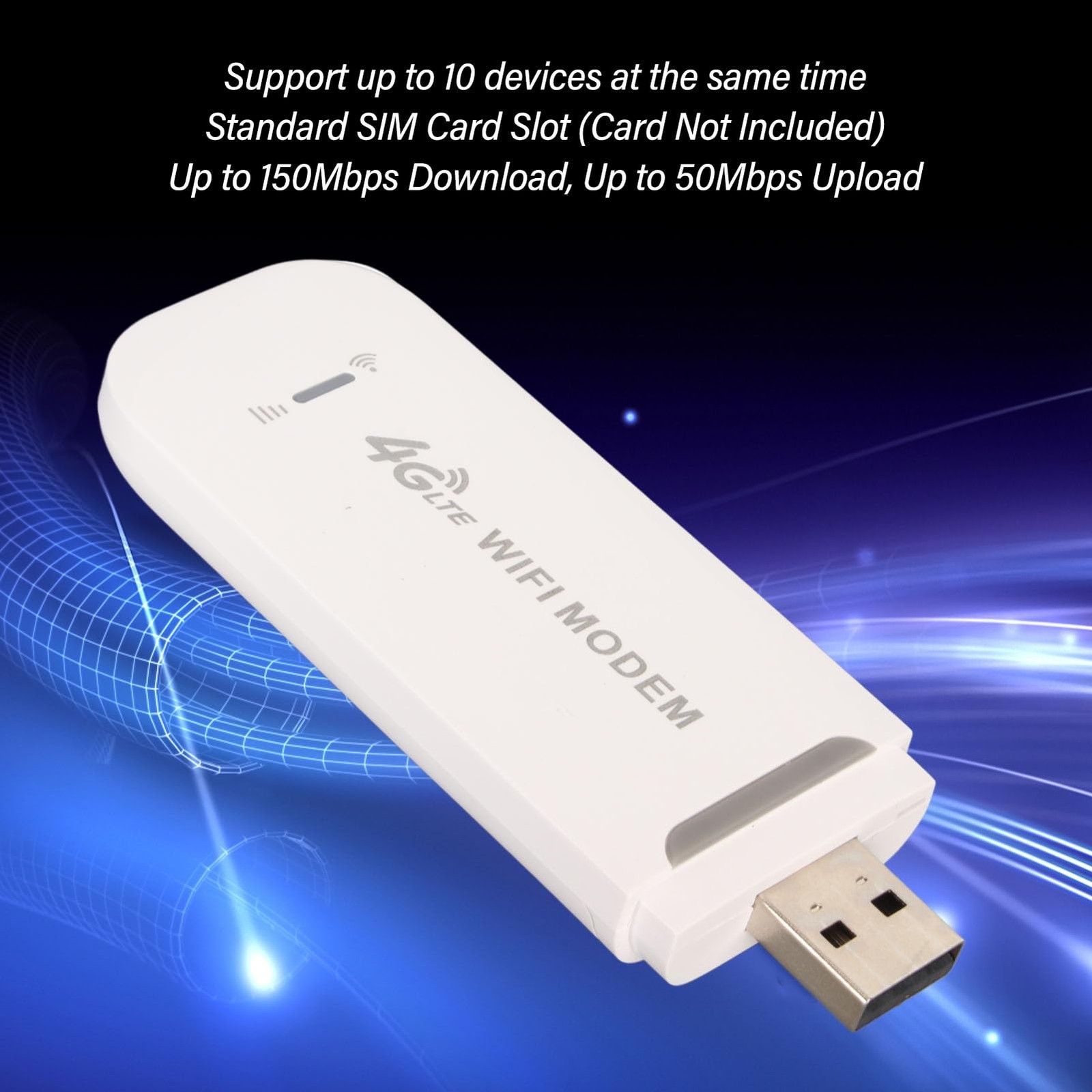 Routeur WiFi USB 4G LTE de poche avec partage de connexion stable pour 10 appareils