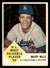 1963 FLEER # 43 MAURY WILLS DODGERS GD-VG 550900 (KYCARDS)