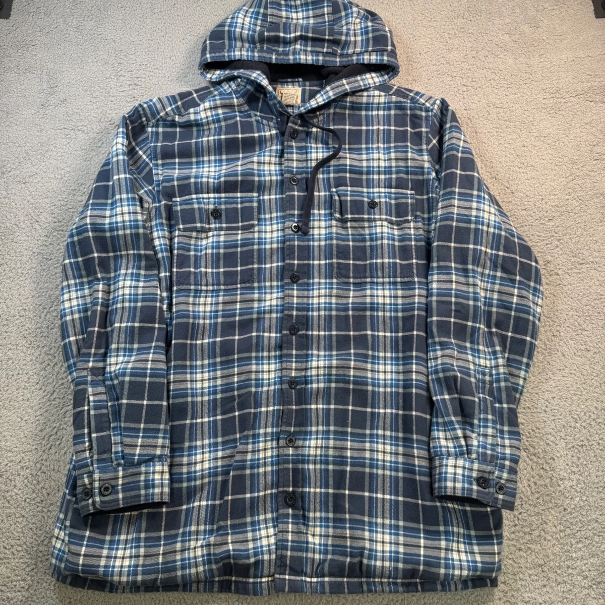 Chaqueta De Franela Con Forro Polar Para Hombre - A Cuadros, Con Capucha Y Bolsillos