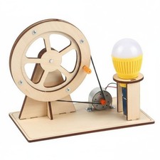 Générateur à Manivelle avec Lampe Maquette Électrique En Bois pour Enfants
