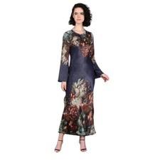 NWT Anthropologie Blank London Maysan Blue Peonies Floral Maxi Dress Small $253