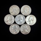 90% Silver $1.75 FV - Washington Quarter Circulated Pre-1965 US Coin - 22-50