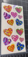 Sandylion Pattern Hearts Sticker Prismatic Foil Prism 4 Squares