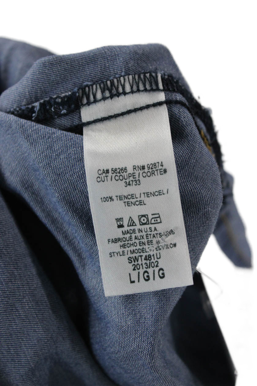 Splendid Women Basic Silk Button-Up Collared Slee… - image 5