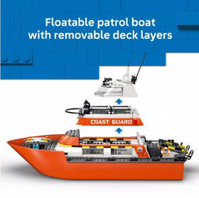 [ BIG SALE ] LEGO City Coast Guard Boat & Helicopter Set 60504