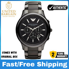 NEW EMPORIO ARMANI AR1451 LUXURY BLACK DIAL CERAMIC MENS WATCH