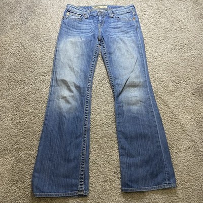 BIG STAR Remy Jeans Womens Bootcut Low Rise Blue Medium Wash Denim Faded 28r