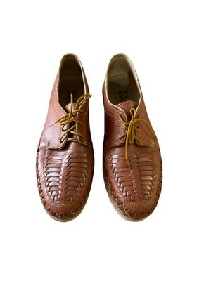 D'arte Artisanal Hand Made Leather Shoe Mens Sz 9 Lace Up Huarache Sandal Loafer