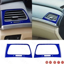 Side AC Air Vent Cover Trim 2PCS For 2008-12 Honda Accord Blue Carbon Fiber