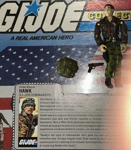 Vintage 1986 Commander of GI Joe GENERAL HAWK Hasbro ARAH w/ card