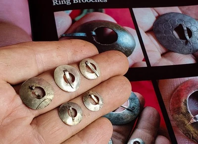 1700s Fur Trade Silver ~ Fat Brooches - Image 1 of 2