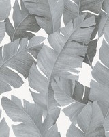 Vliestapete BananenbläTter Weiß Silber Metallic Marburg Avalon 31624 (5,80€/1Qm)
