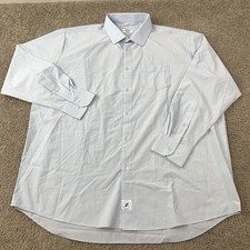  Collar Dress Shirt Men's XXL Long Sleeve Light Blue Wrinkle Resistant