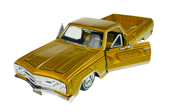 Maisto Design 1965 Chevrolet El Camino Gold 1:25 Die Cast Metal Model New 32543-image
