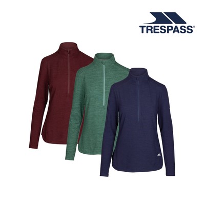 Trespass Damen Langarm 1/2 Reißverschluss Top mit Netz Panel Kansas