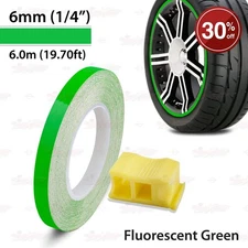 1/4" 6mm Striping Pin Stripe Tape Car WHEEL RIMS Decal Sticker FLUORESCENT GREEN