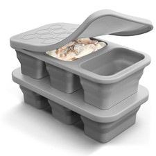 Silicone Freezer Trays With Lid And Clip, Stackable 1 Cup Soup Freezer Molds,...