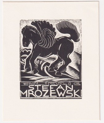 Exlibris Stefan Mrozewski Poland Print Pegasus Ex-Libris
