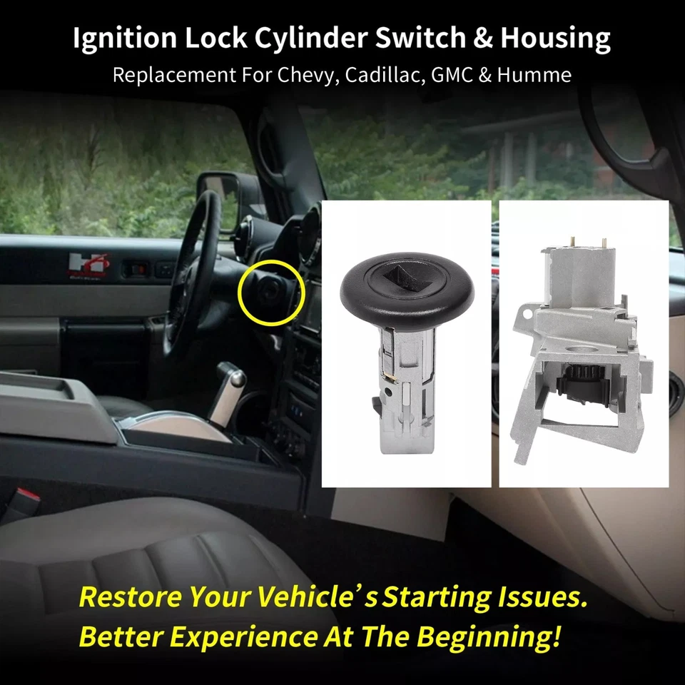 Ignition Lock Cylinder Switch & Housing For 2000-2007 GMC Yukon Chevy Avalanche Foto 4 de 4
