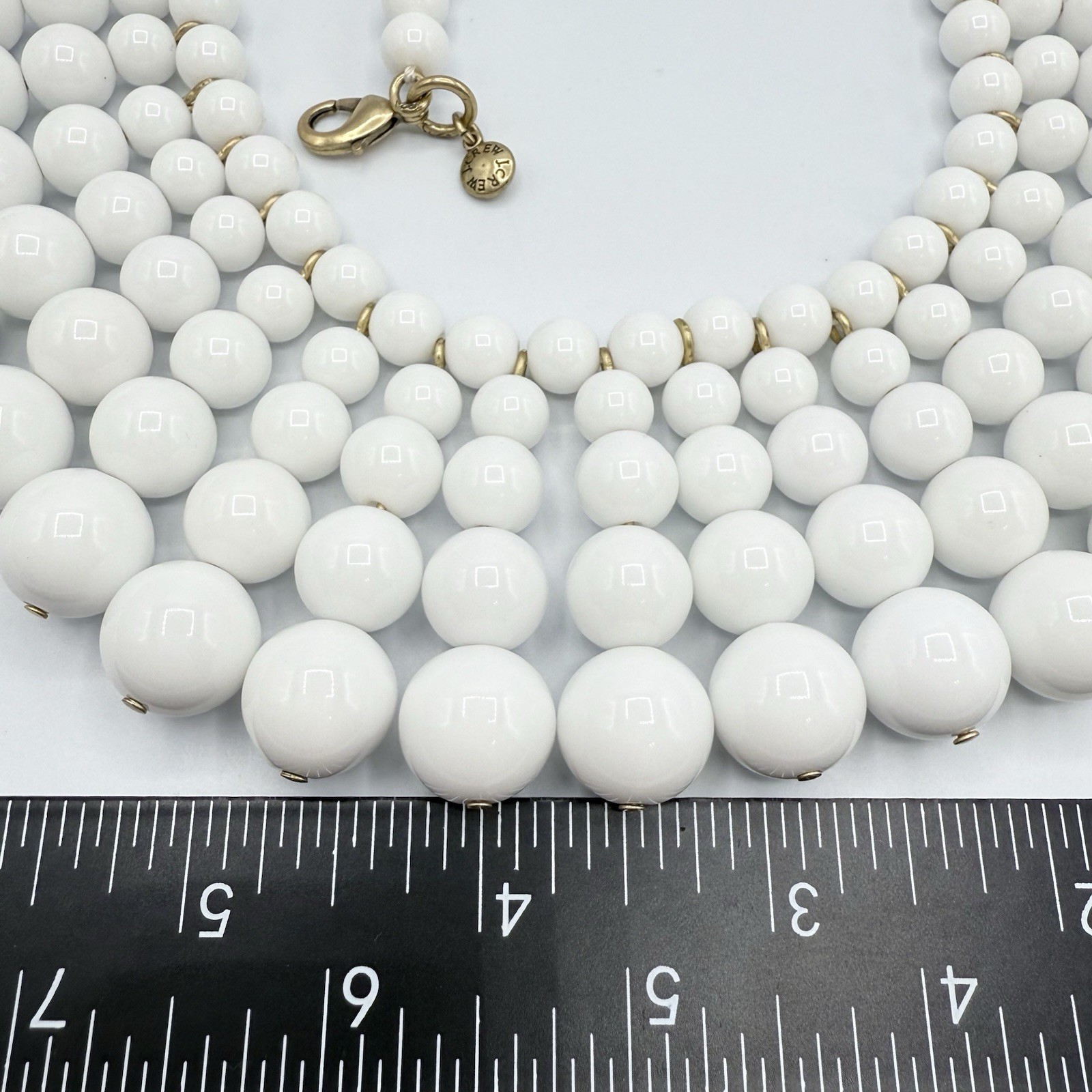 J CREW Dramatic White Plastic Bead Collar/Bib Adj… - image 8