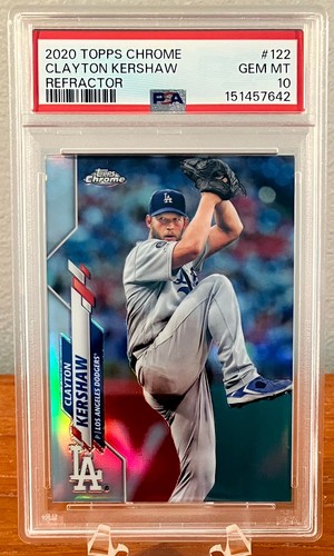 2020 Topps Chrome Clayton Kershaw Refractor #122 PSA 10 GEM MINT