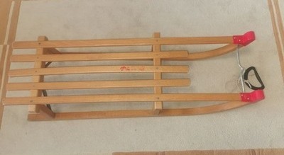 Schlitten von Gloco Marke Davos Holzschlitten Holzrodel bis 150 kg
