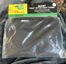New PRO Style Black Golf Towel 16  x 26" 360  Brass Plated Swivel Terry Cloth