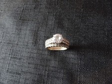 792-- FANCY STERLING SILVER RING LOADED WITH STONES--925--SIZE 6-1/2.