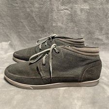 Skechers Chukka Boots Mens 11.5 Relaxed 64636 Gray Canvas Memory Foam Sneakers