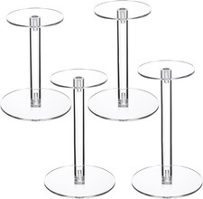 4 Pcs Round Acrylic Display Stands Small Clear Display Risers Plastic Clear