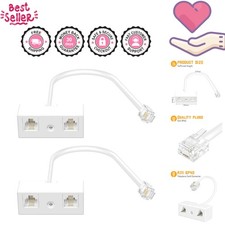 RJ11 6P4C Telephone Splitter - 2 Pack for Effortless Dual Device Connectivity