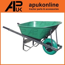 160L Durable Poly Tub Wheelbarrow Green Builder Rubble Waste Construction Site