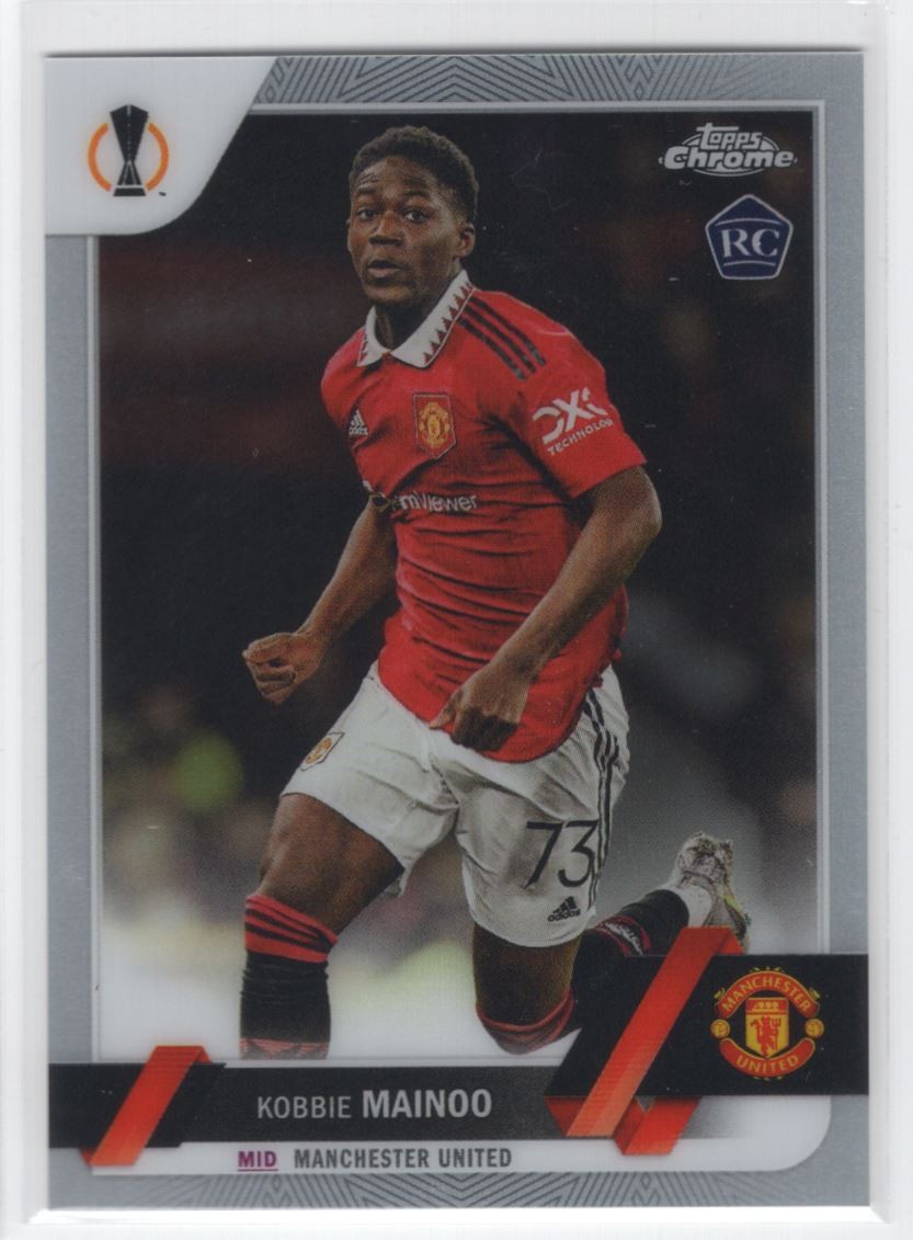 #118 2022 Topps Chrome UEFA BASE _ Kobbie Mainoo RC Manchester United