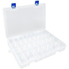 Plastic Organizer Storage Box, Adjustable Divider 34 Grids, 1 Pack Clear Remov