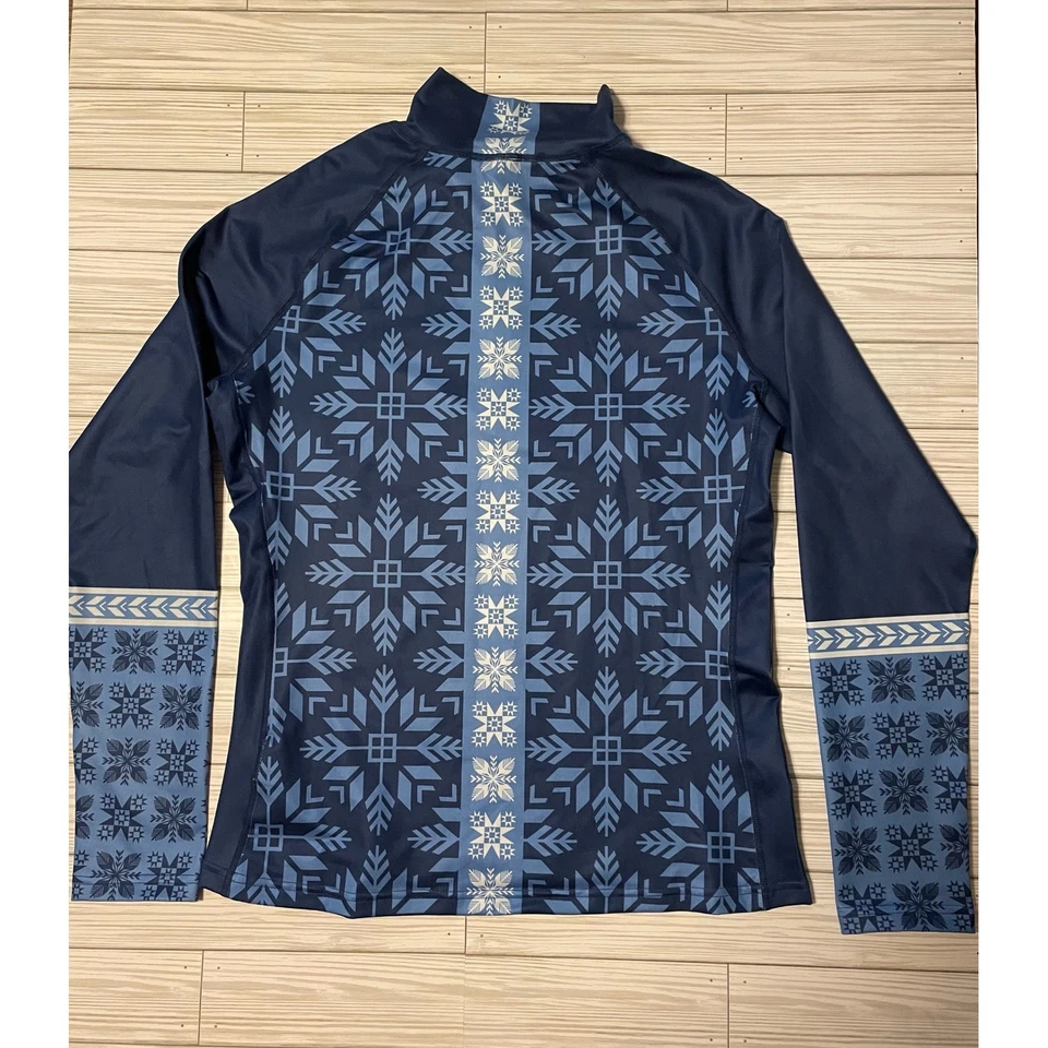 Krimson Klover Womens Snowflake Quarter Zip Pullover Top Size M - Image 2 of 4