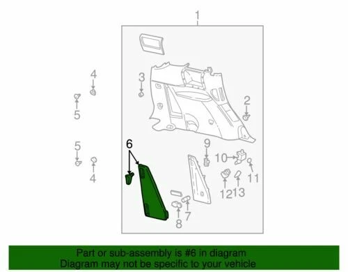 Cubierta genuina GM 2002-2007 Buick Rendezvous ASM Jack Stowage mano derecha 12335541 Foto 2 de 2