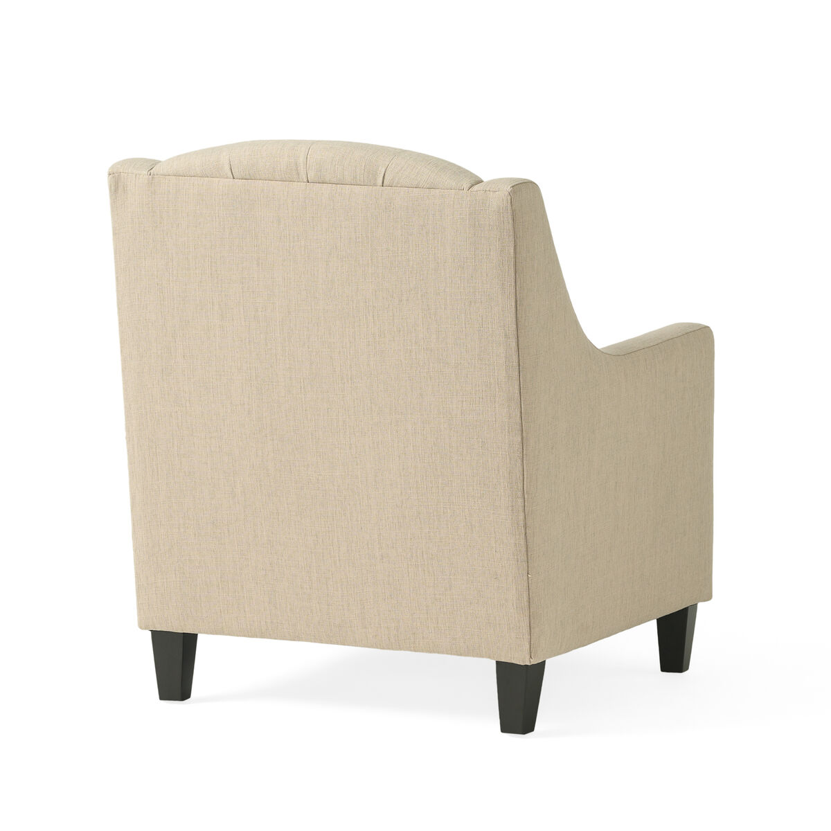 Empierre Tufted Light Beige Fabric Chair and Ottoman