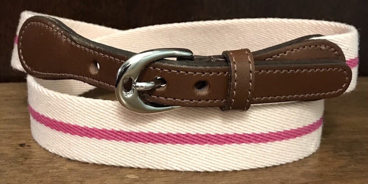 Dooney and Bourke Tan Canvas Belt with Brown Leather Accents Women’s Size 38 Wide Georgia Belt in Tan | Lizzie Fortunato main image 4