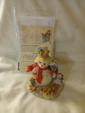 2000 Enesco Cherished Teddies  Merry 706906 Snowbear/Birdhouse/Hat Box & COA