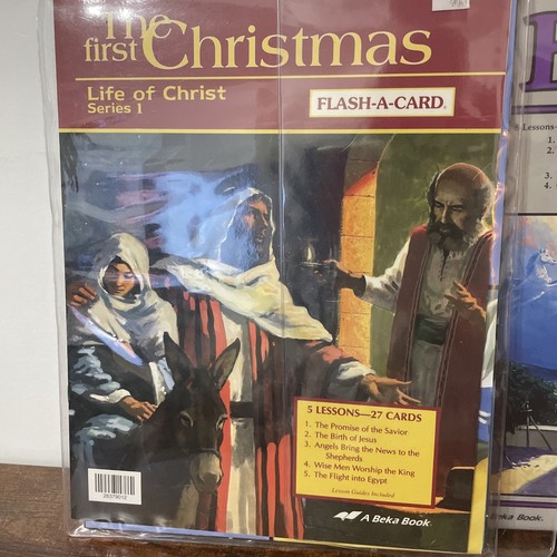 A Beka Book Flash-A-Card Sets Life Of Christ Series 1 And Elisha Christian Educa - Picture 2 of 8