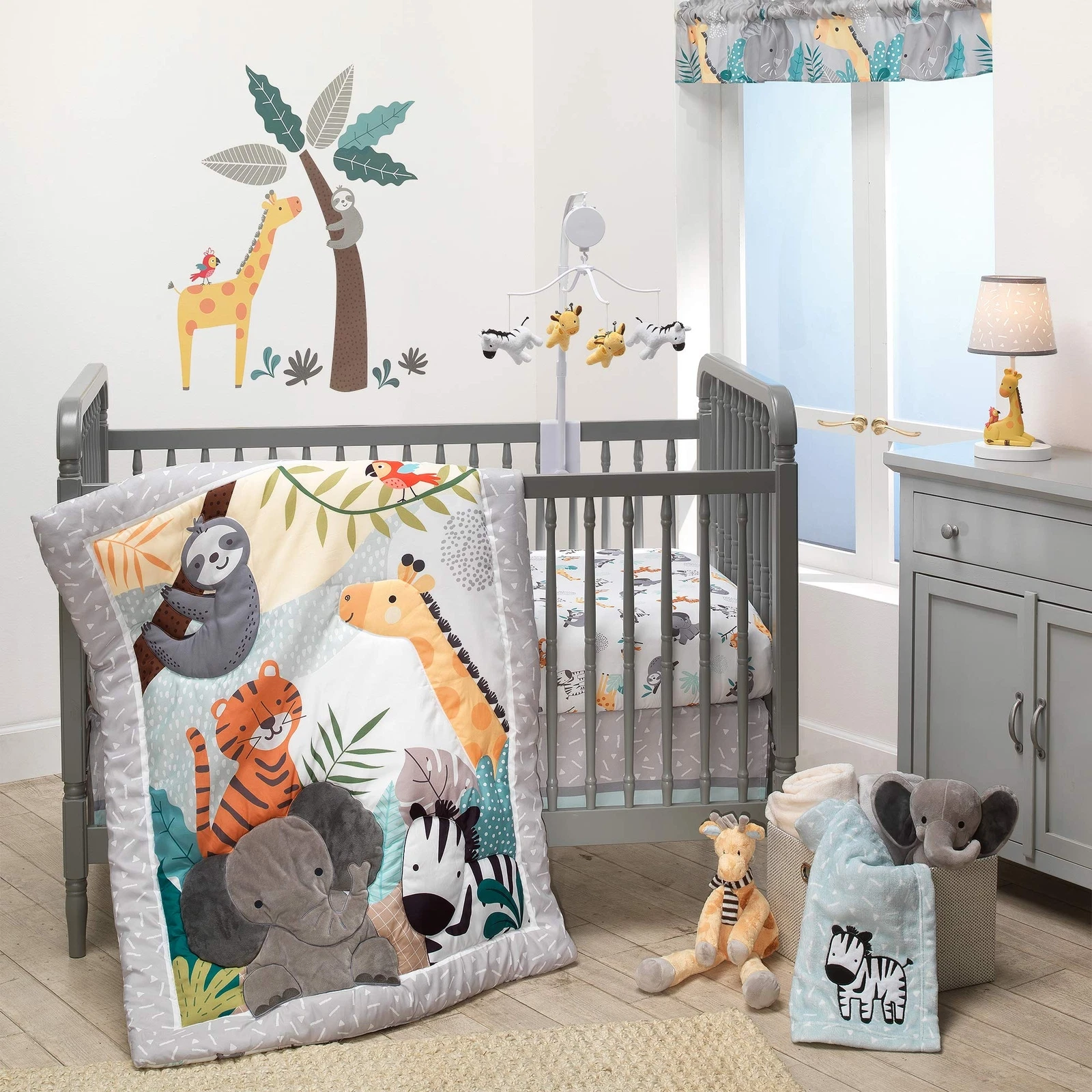 Bedtime Originals Mighty Jungle 3Piece Crib Bedding Set Multicolor 283003V
