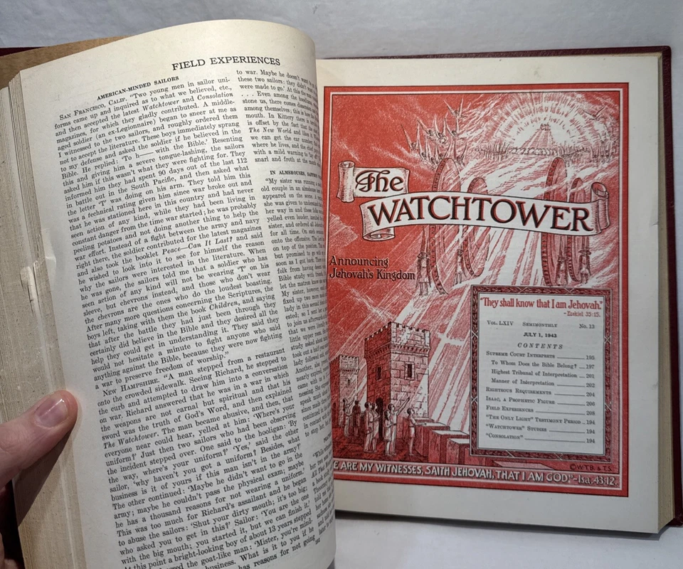 1949 The Watchtower Journal Magazine - Bound 24 Volume Jan-Dec Jehovah Foto 4 de 4