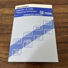 Sharp Wizard Electronic Organizer OZ-702A Manual Only