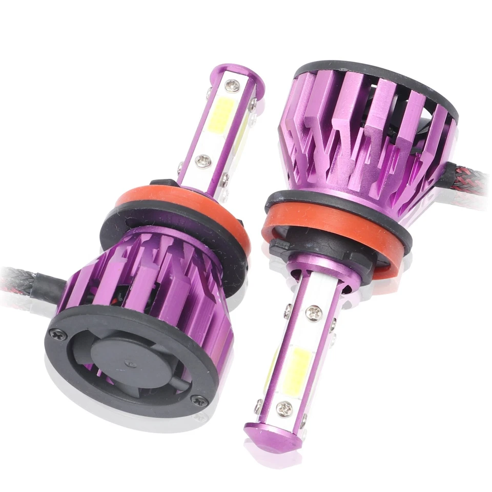 2PCS H11 LED Headlight Bulbs Conversion Kit High Low Beam Xenon White 6000K US - Image 3 of 4