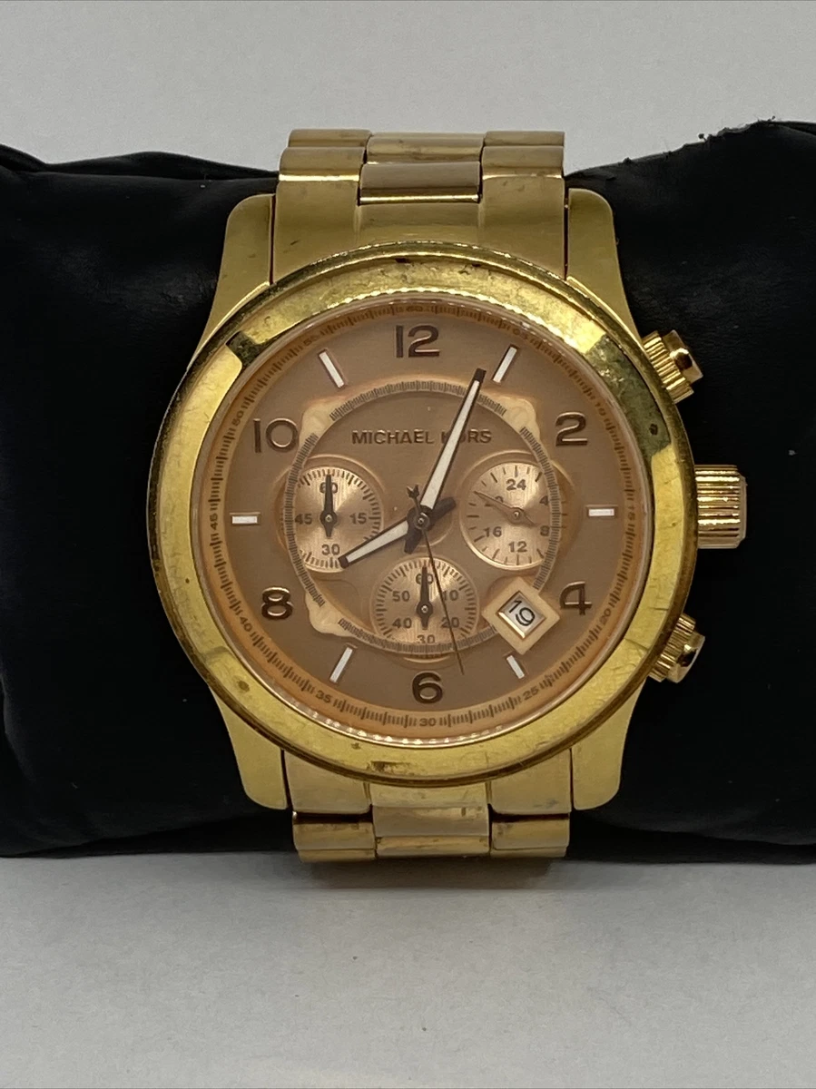 Michael Kors Runway MK8096 Men Rose Gold Stainless Steel Analog Dial Watch VK452