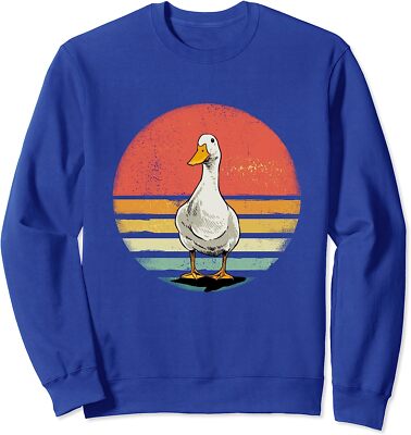 Retro Vintage Duck Funny Cute Animal Gift Unisex Crewneck Sweatshirt