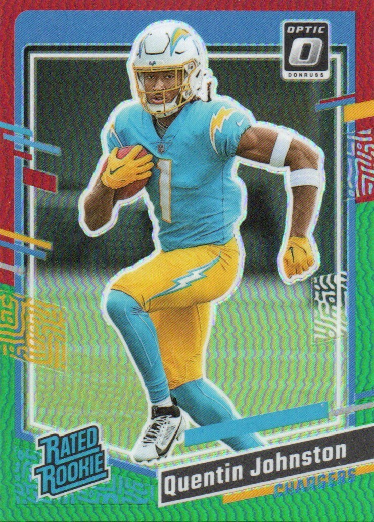 Quentin Johnston 2023 Donruss Optic Rated Rookie Preview Red & Green Prizm #353