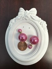 Metallic Pink Pearl Double Sided Earring Ball Earring Pearl Stud Mise en Tribal